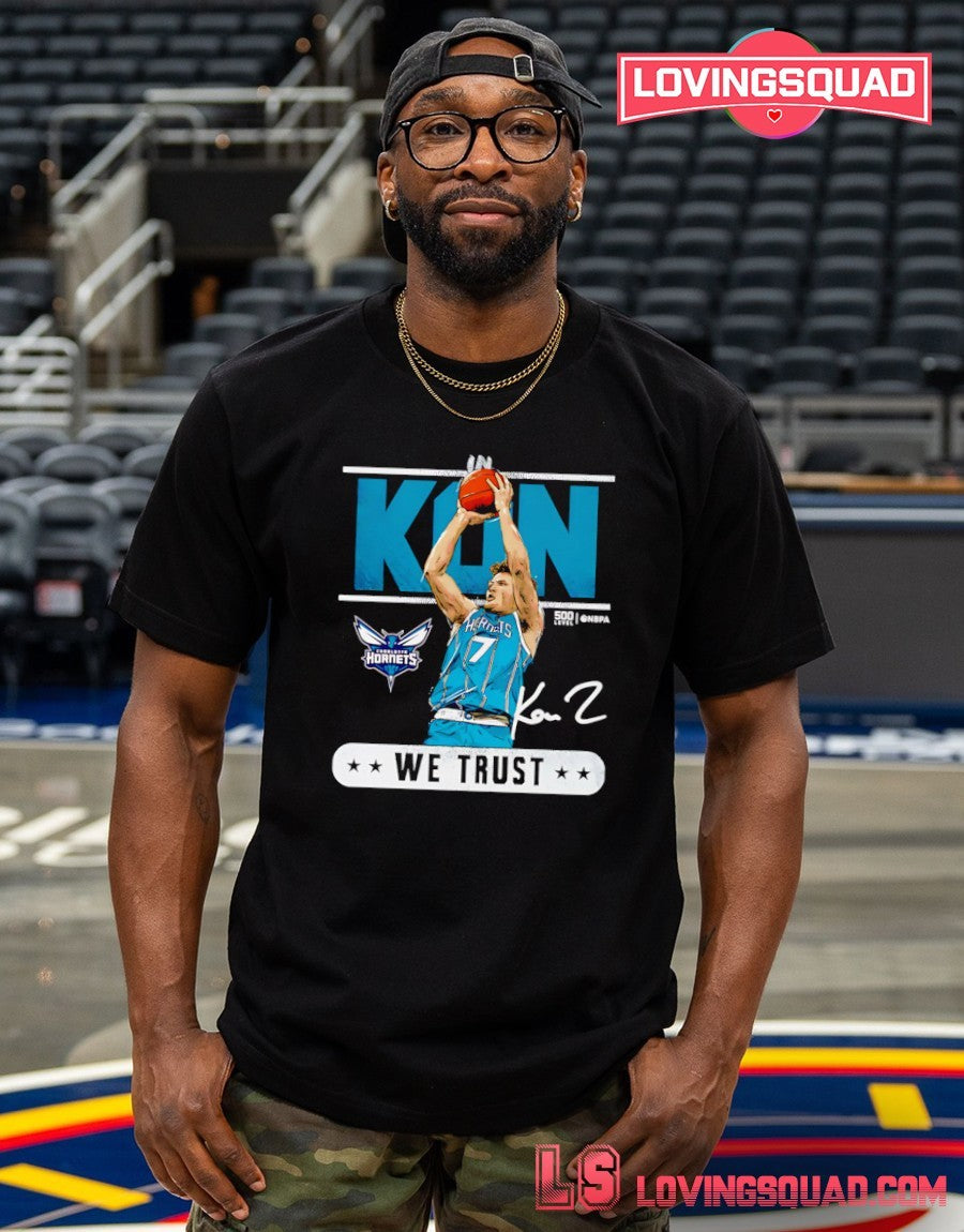 Kon Knueppel Black Charlotte Hornets We Trust Graphic Shirt
