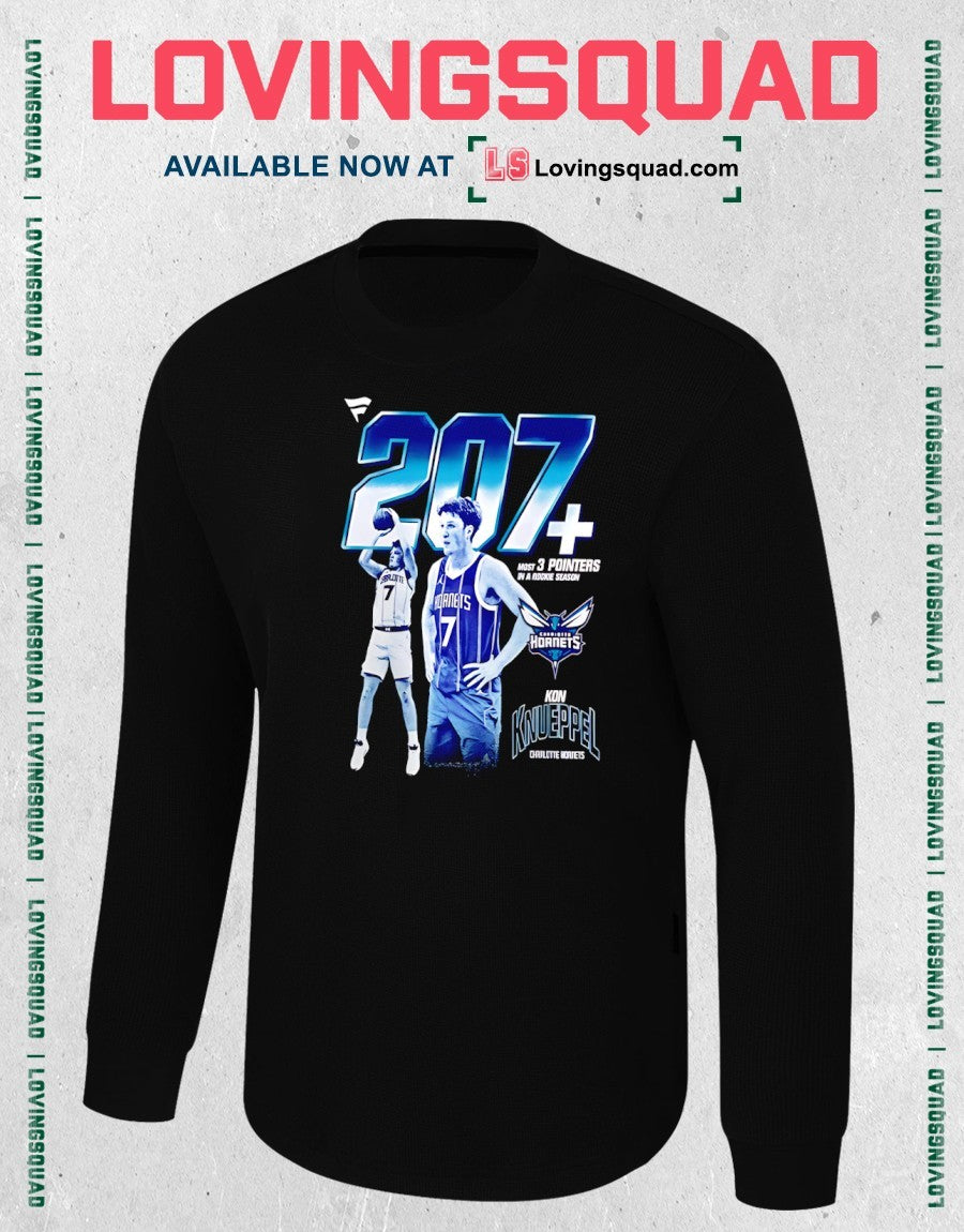 Kon Knueppel Charlotte Hornets Most 3 Pointers in a Rookie Season Milestone Shirt