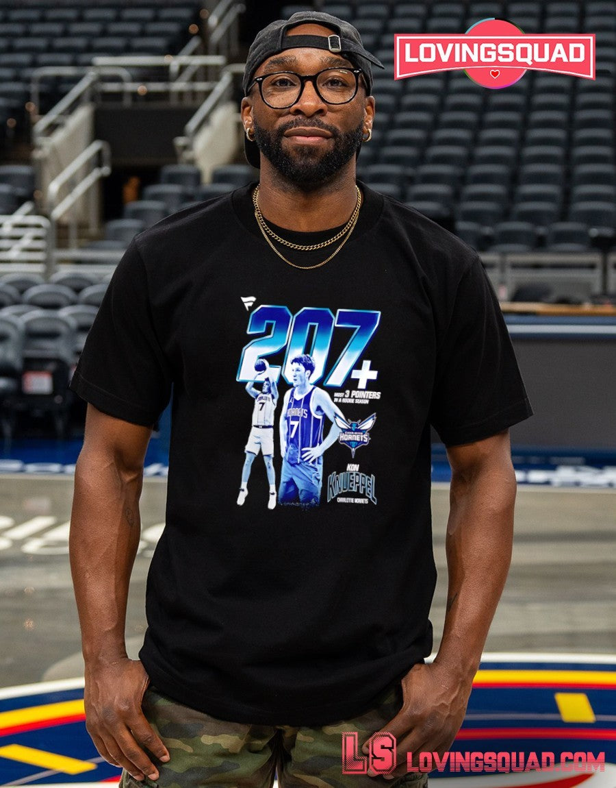 Kon Knueppel Charlotte Hornets Most 3 Pointers in a Rookie Season Milestone Shirt