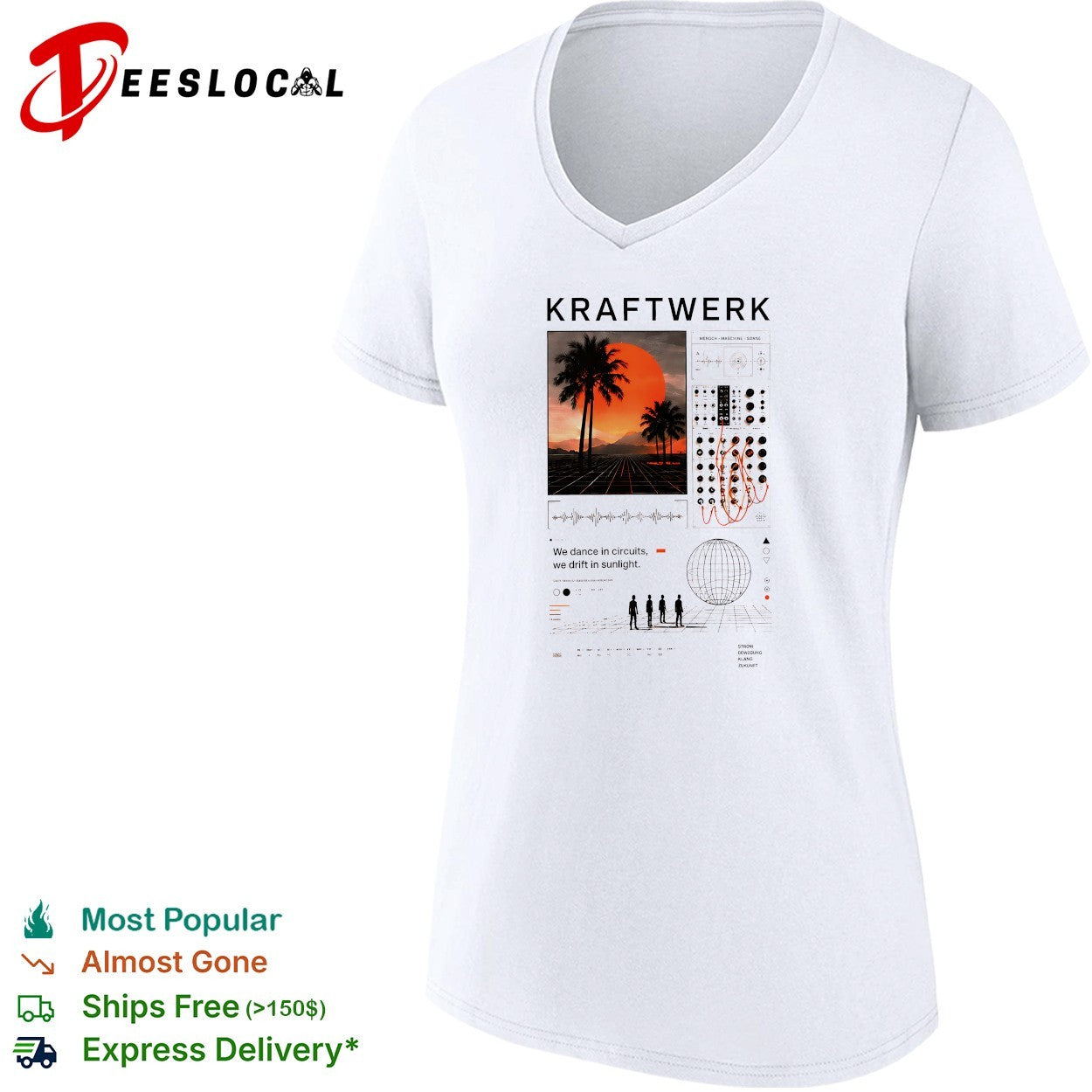 Kraftwerk we dance in circuits we drift in sunlight Mensch Maschine Sonne shirt