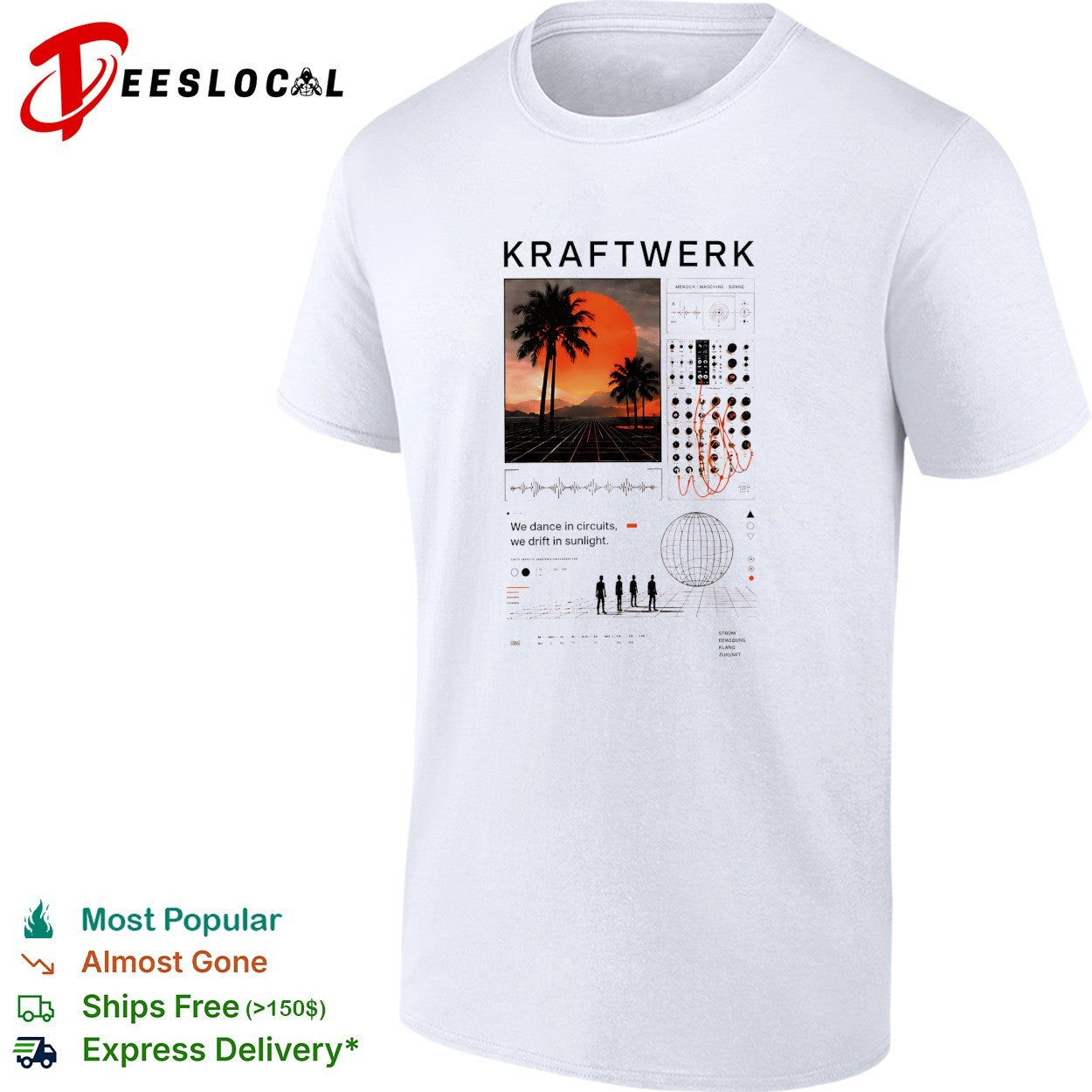 Kraftwerk we dance in circuits we drift in sunlight Mensch Maschine Sonne shirt