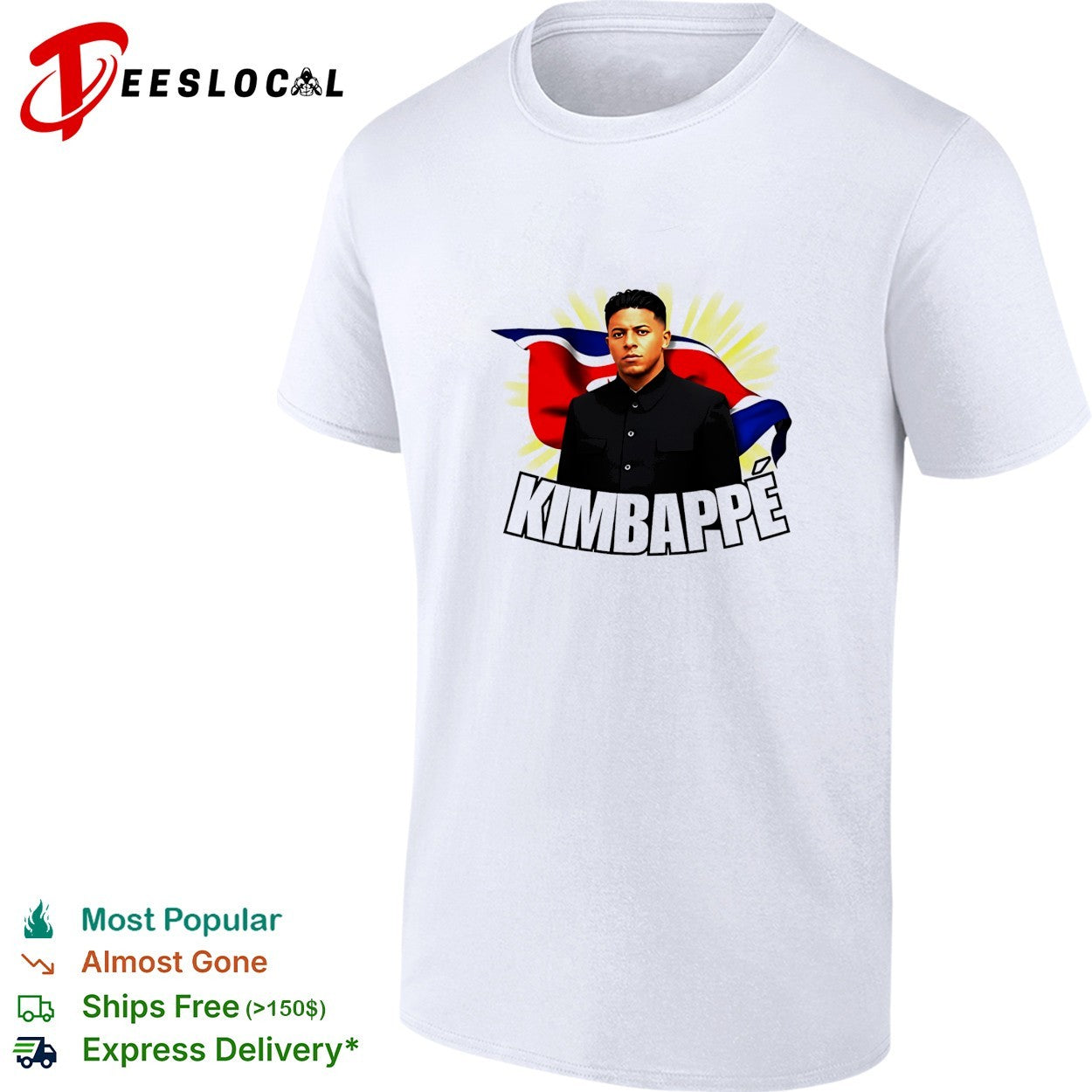 Kylian Mbappe Kim Jong Un North Korea Political Parody Kimbappe Mashup shirt