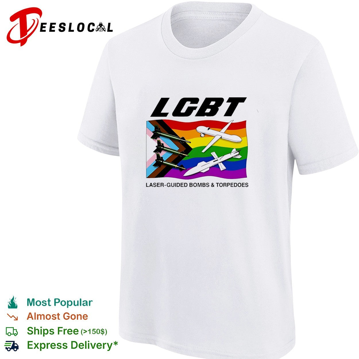 LGBT laser guided bombs and torpedoes pride flag military shirt