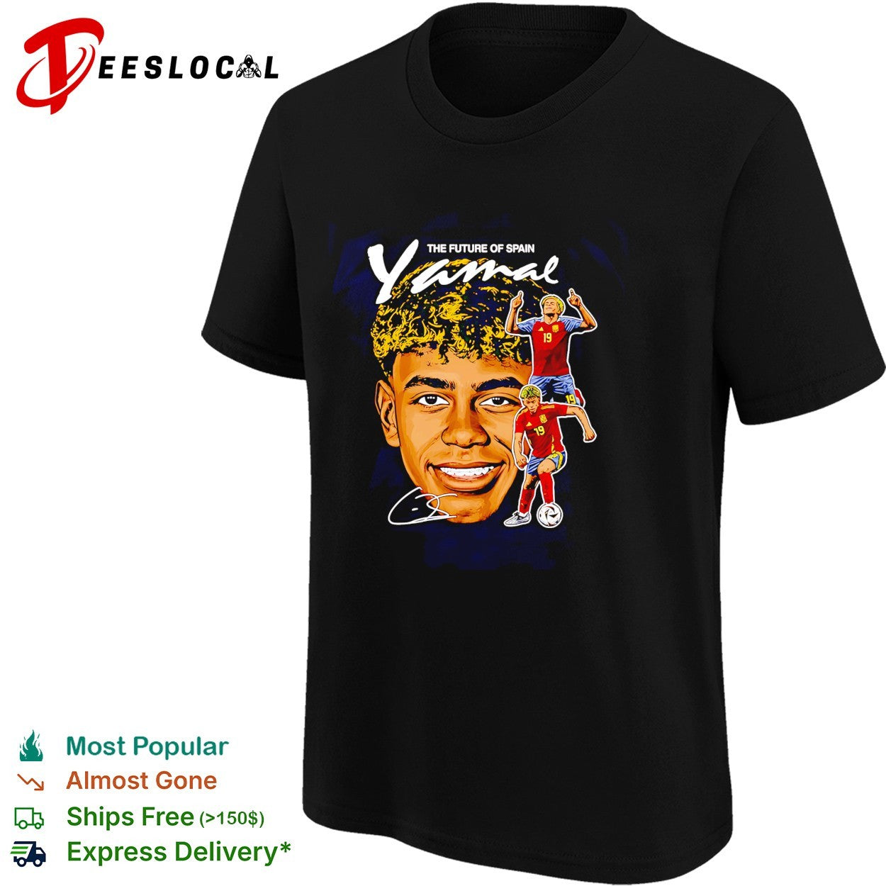 Lamine Yamal the future of Spain number 19 portrait shirt