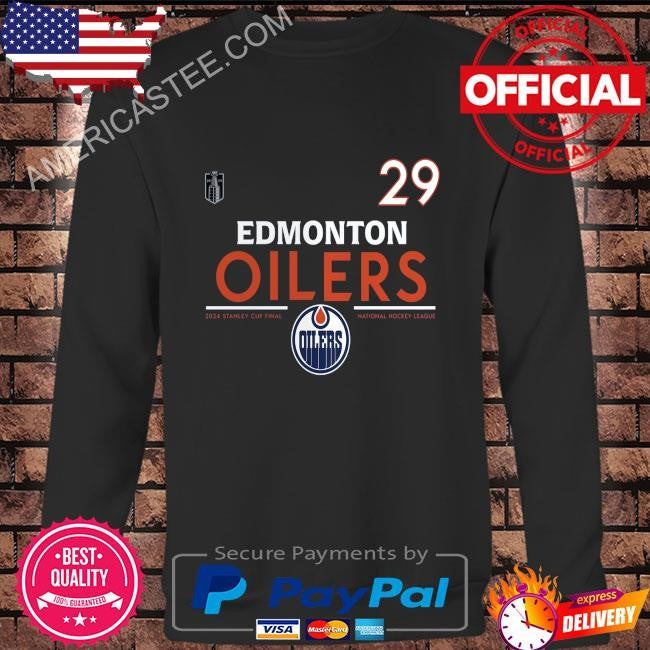 Leon draisaitl edmonton oilers fanatics 2024 stanley cup final authentic pro name & number shirt