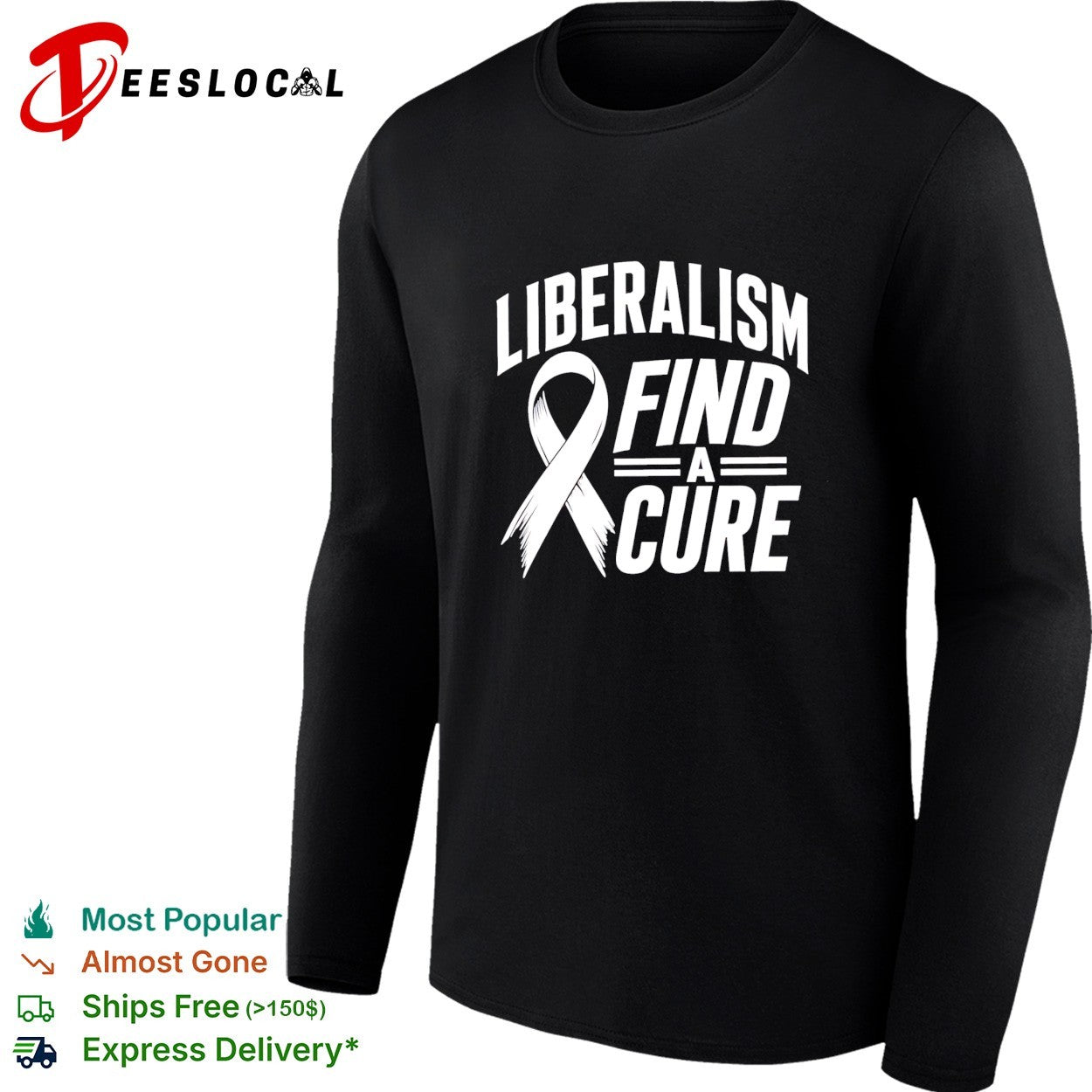 Liberalism find a cure political satire white ribbon shirt