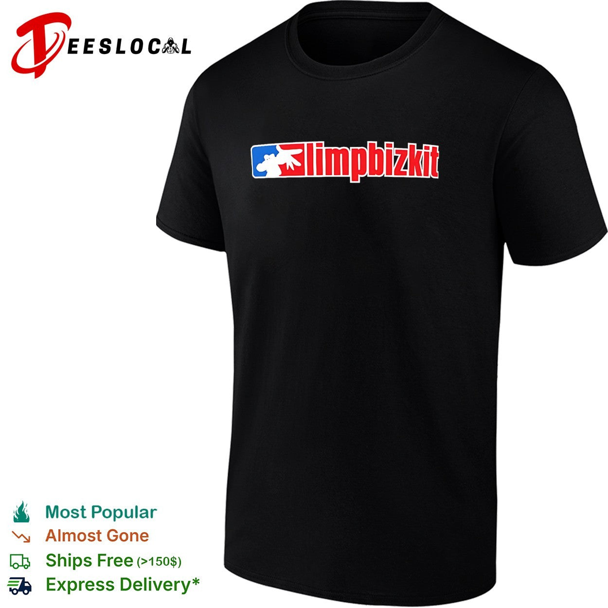 Limp Bizkit baseball logo band shirt