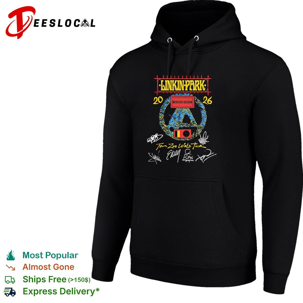 Linkin Park From Zero World Tour 2026 Werchter Belgium Signatures Concert Event shirt