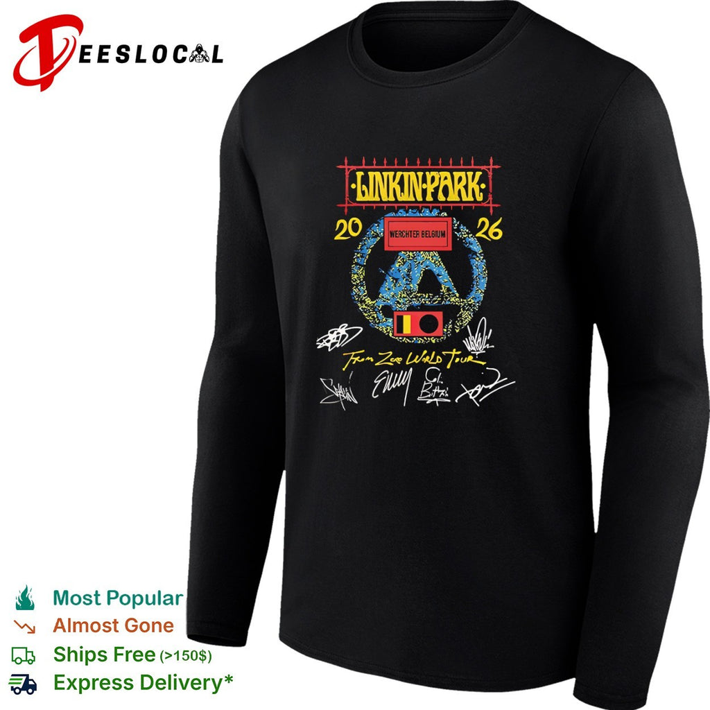 Linkin Park From Zero World Tour 2026 Werchter Belgium Signatures Concert Event shirt