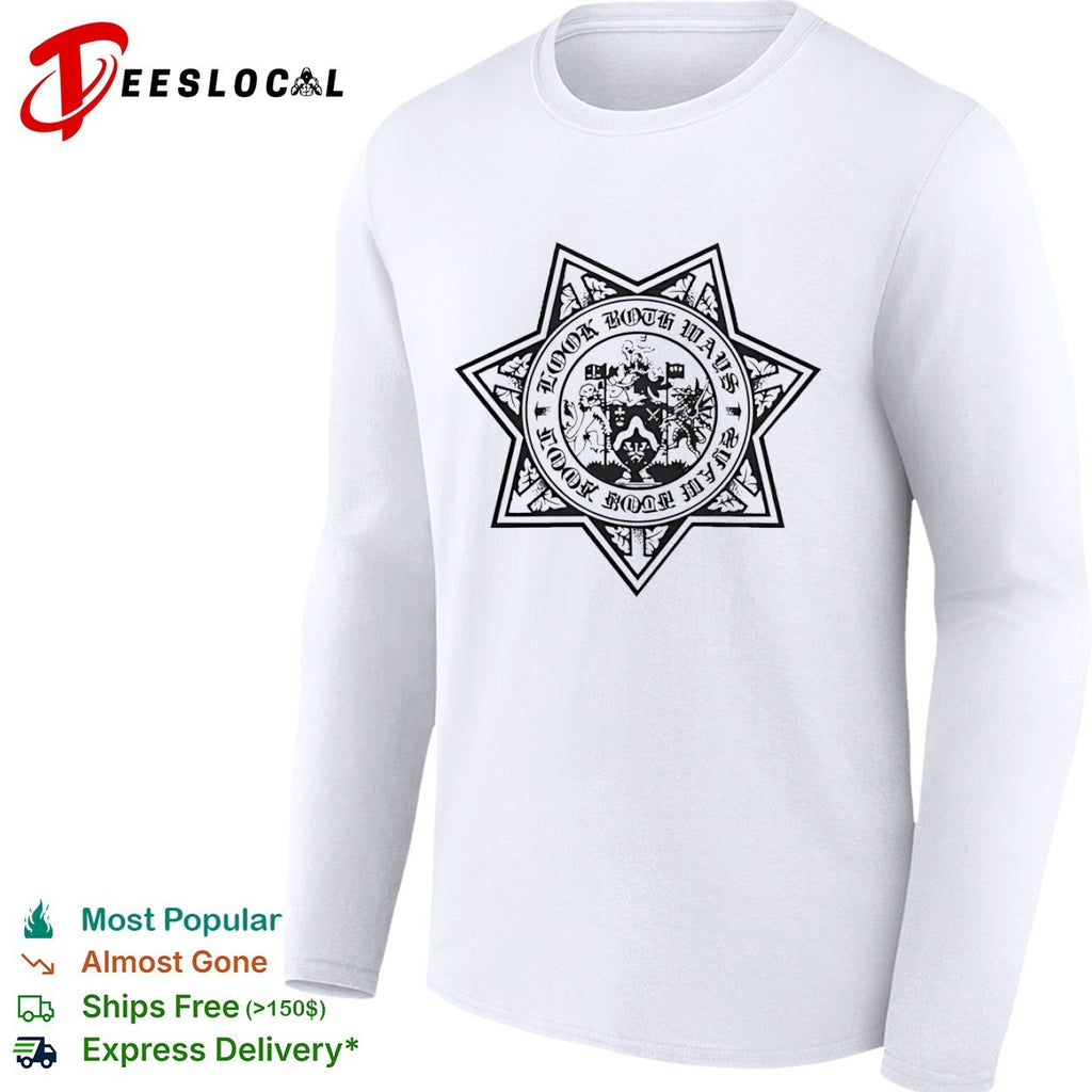 Look Both Ways Heraldic Coat of Arms Crest Shield Lion Dragon Badge Symbol shirt