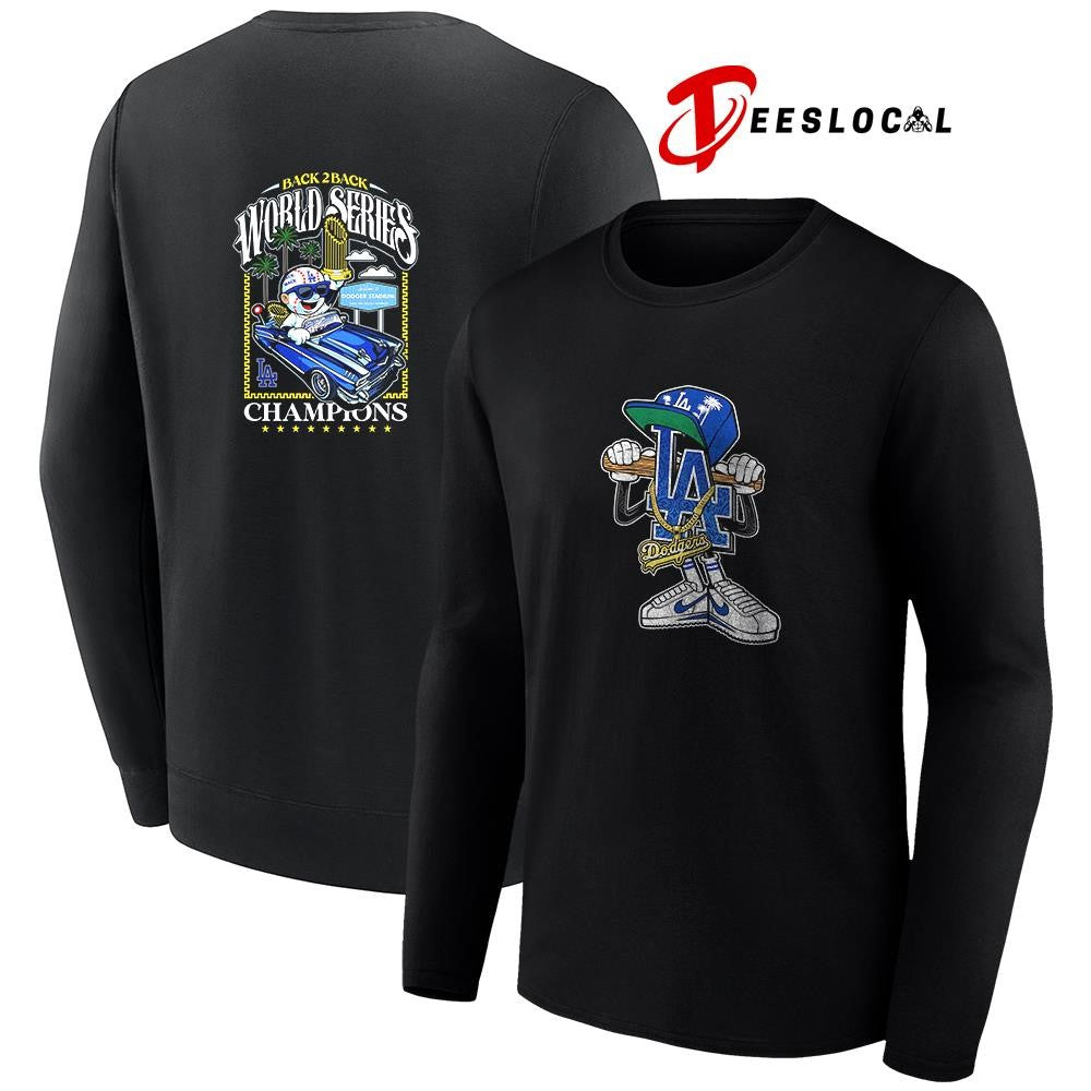Los Angeles Dodgers back to back World Series champions logo mascot shirt