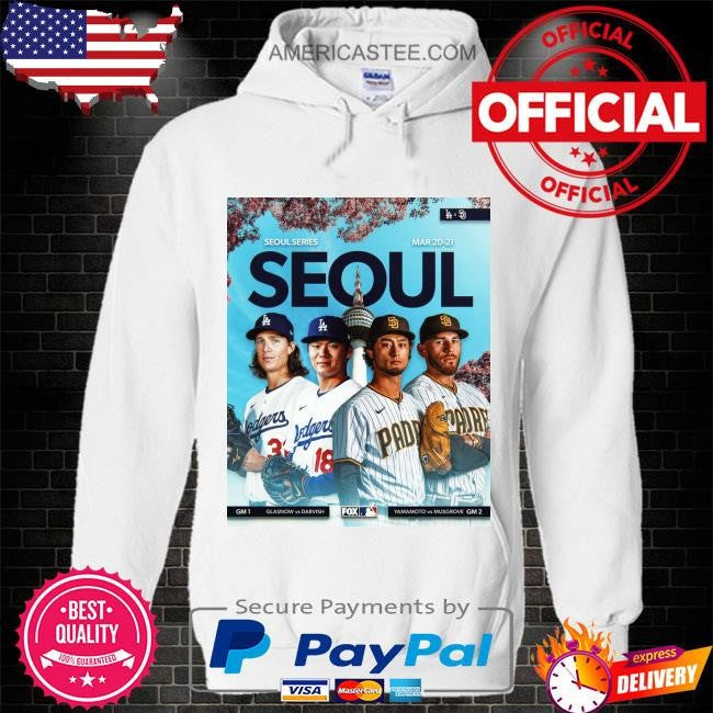 Los angeles dodgers take on the san diego padres in the seoul series shirt