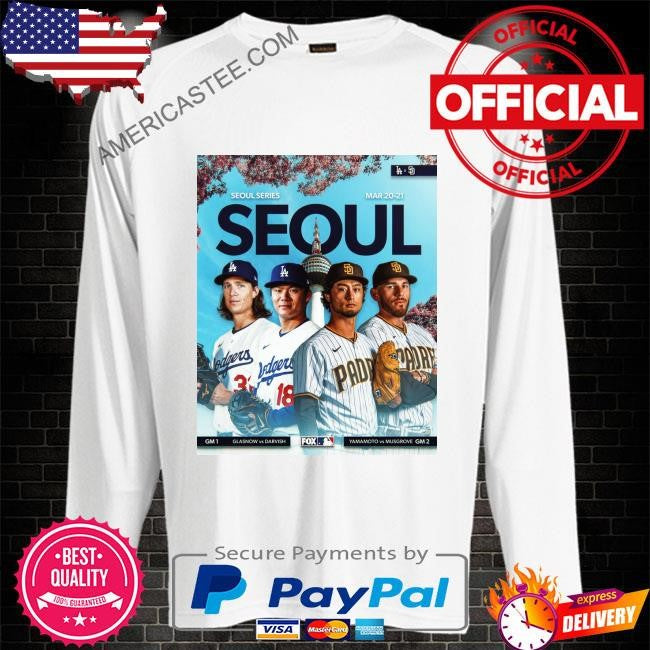 Los angeles dodgers take on the san diego padres in the seoul series shirt