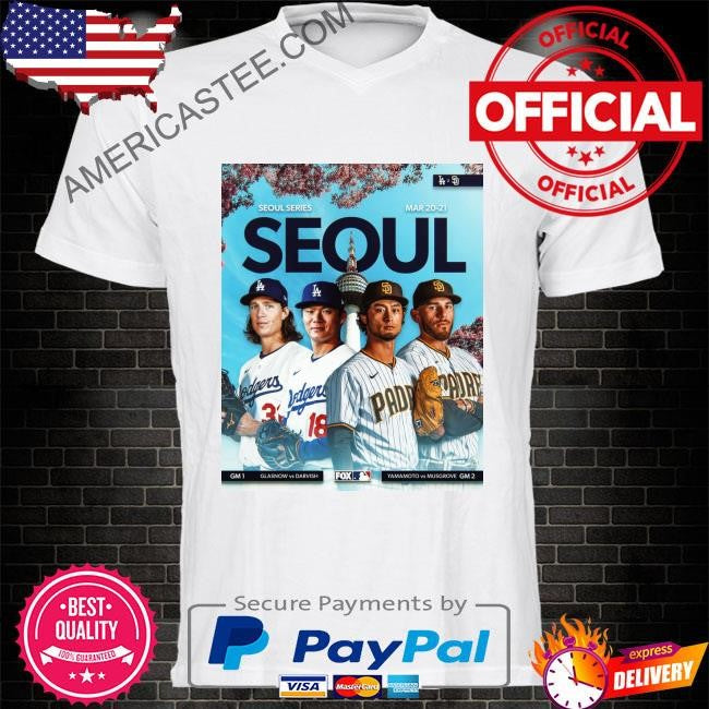 Los angeles dodgers take on the san diego padres in the seoul series shirt