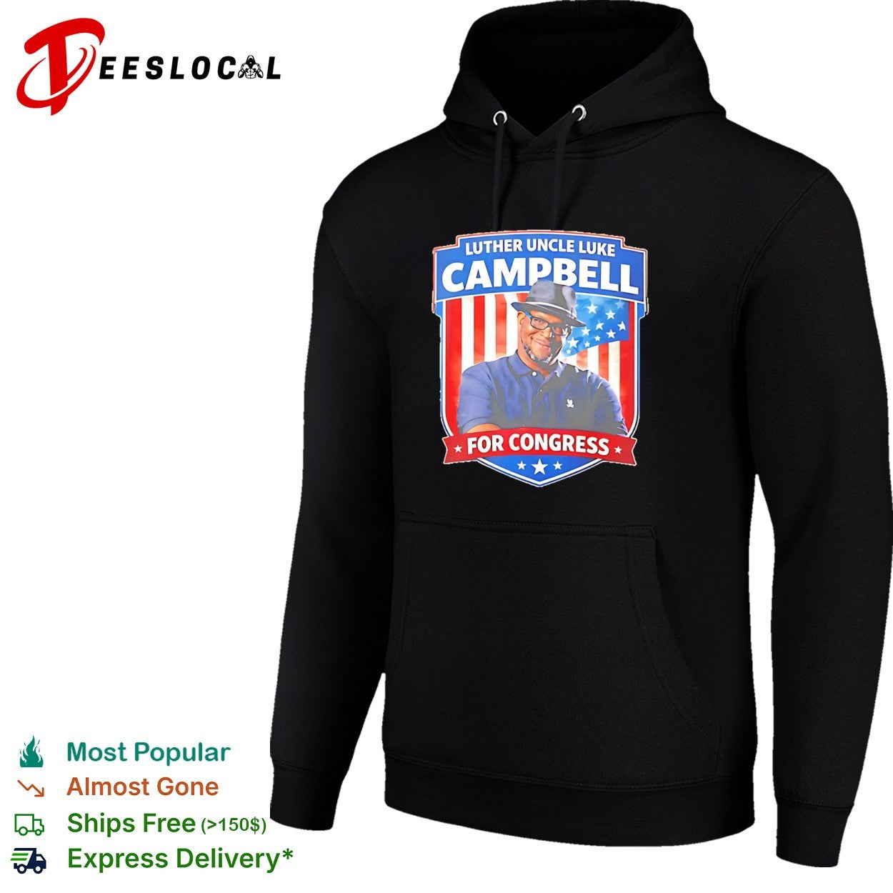 Luther Uncle Luke Campbell for Congress United States Flag shirt