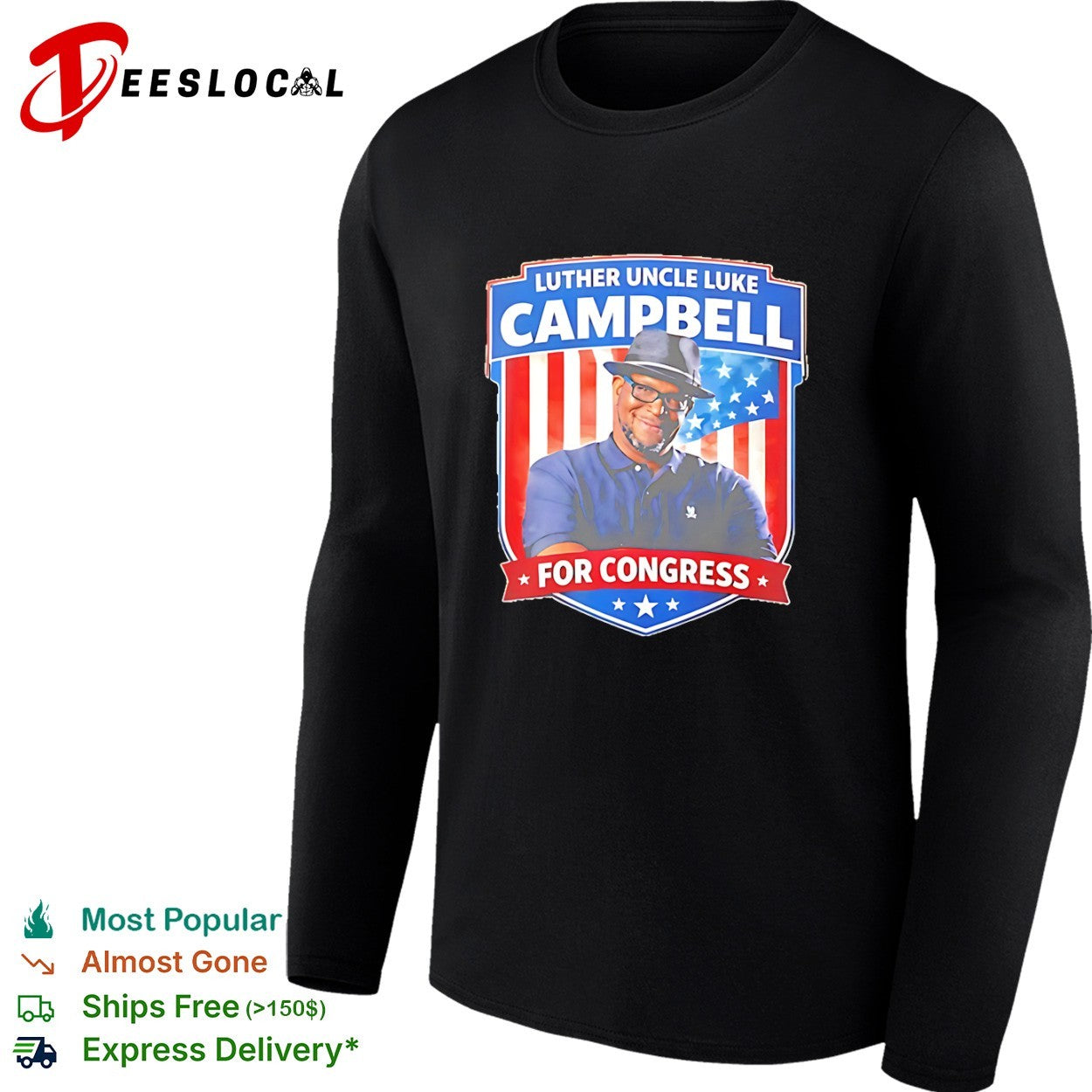 Luther Uncle Luke Campbell for Congress United States Flag shirt
