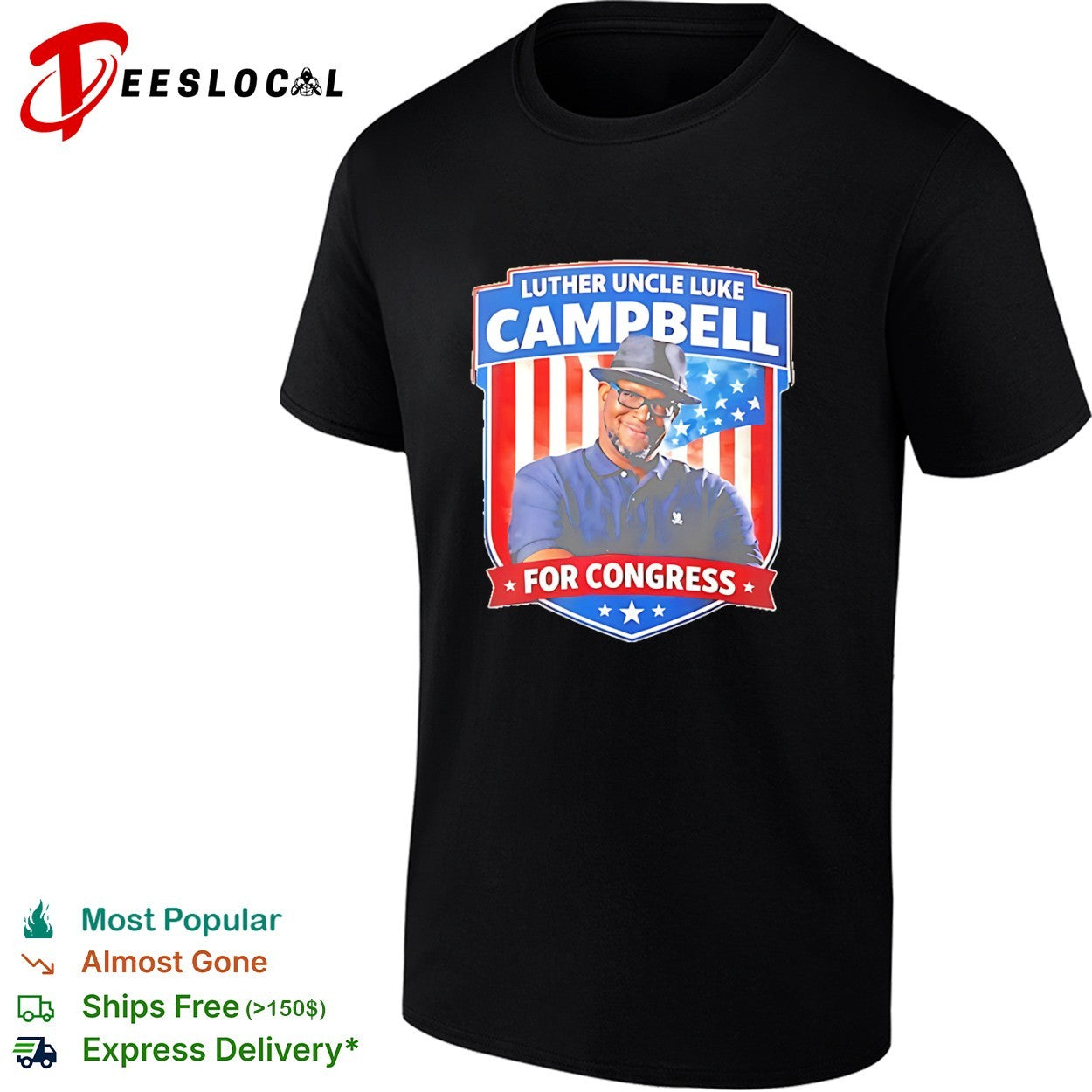Luther Uncle Luke Campbell for Congress United States Flag shirt