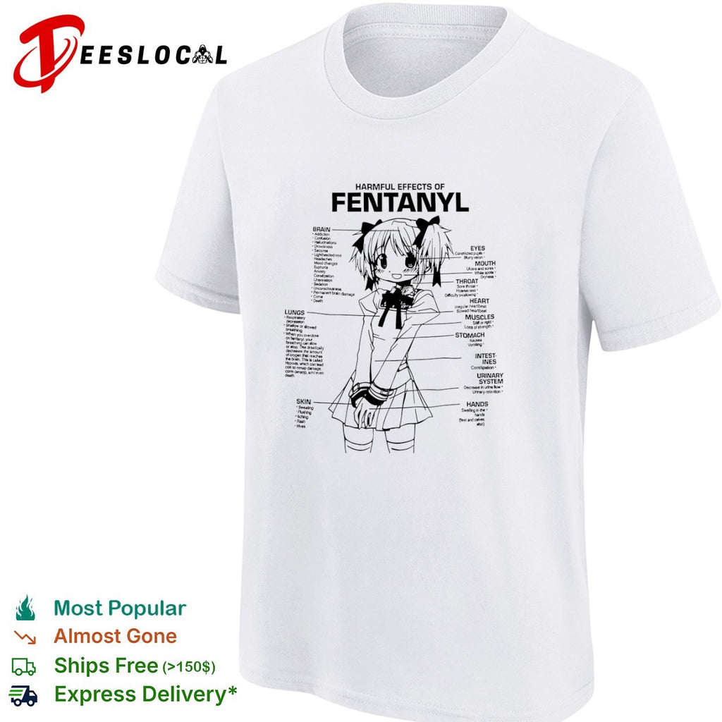 Madoka Kaname Harmful Effects of Fentanyl Anatomy Educational Anime shirt