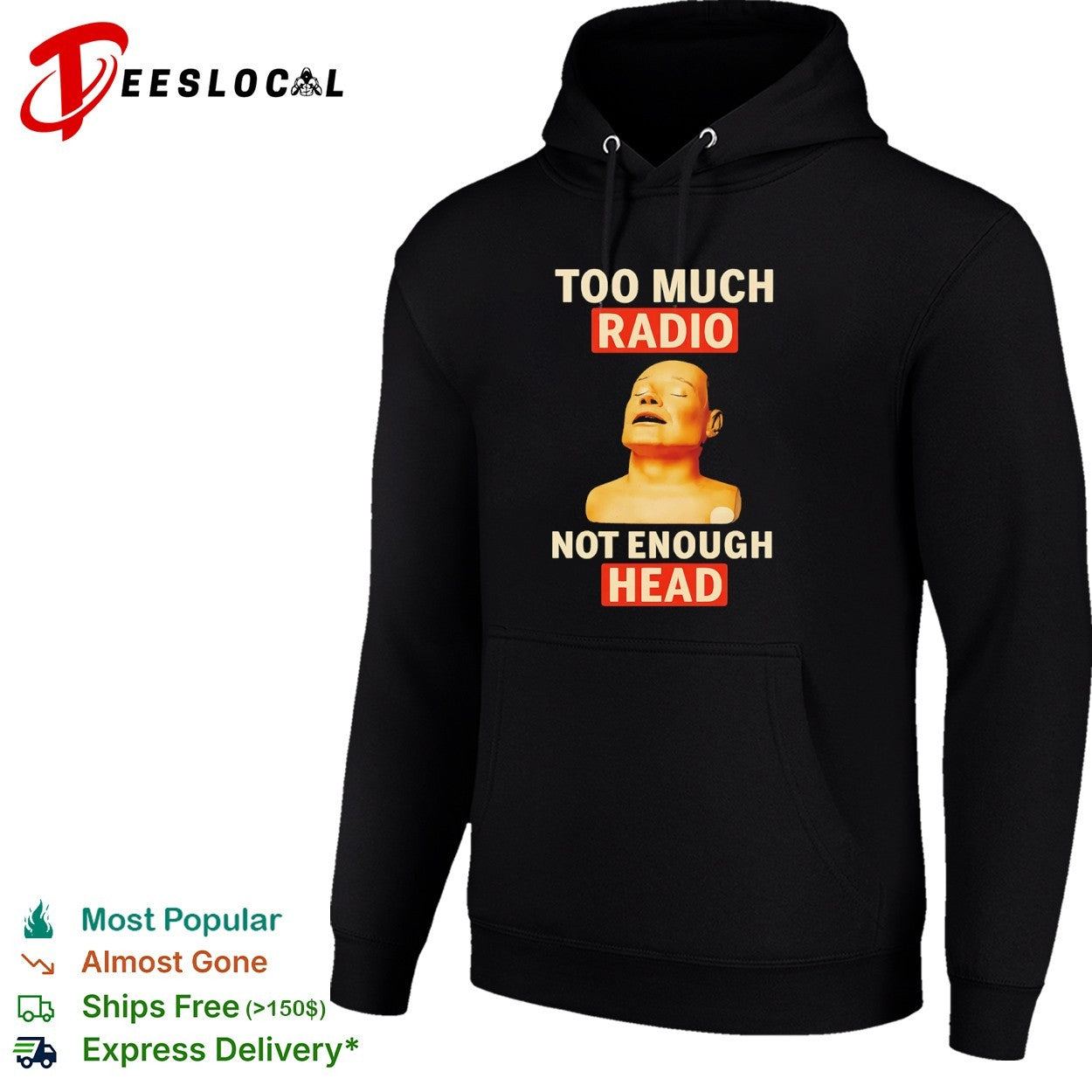 Mannequin face closed eyes too much radio not enough head shirt