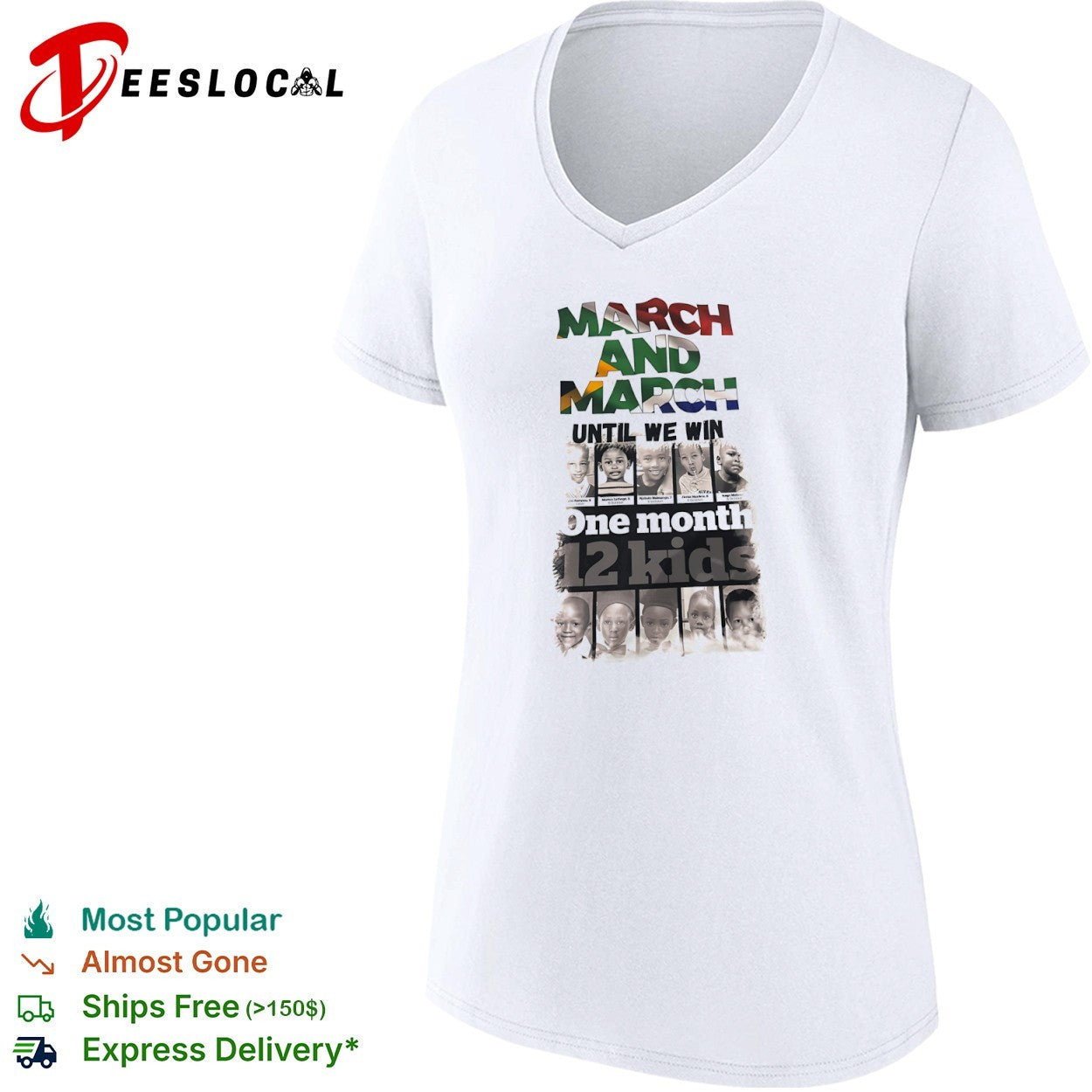 March and March Until we win One month 12 kids Karabo Rampou Monica Sathege shirt