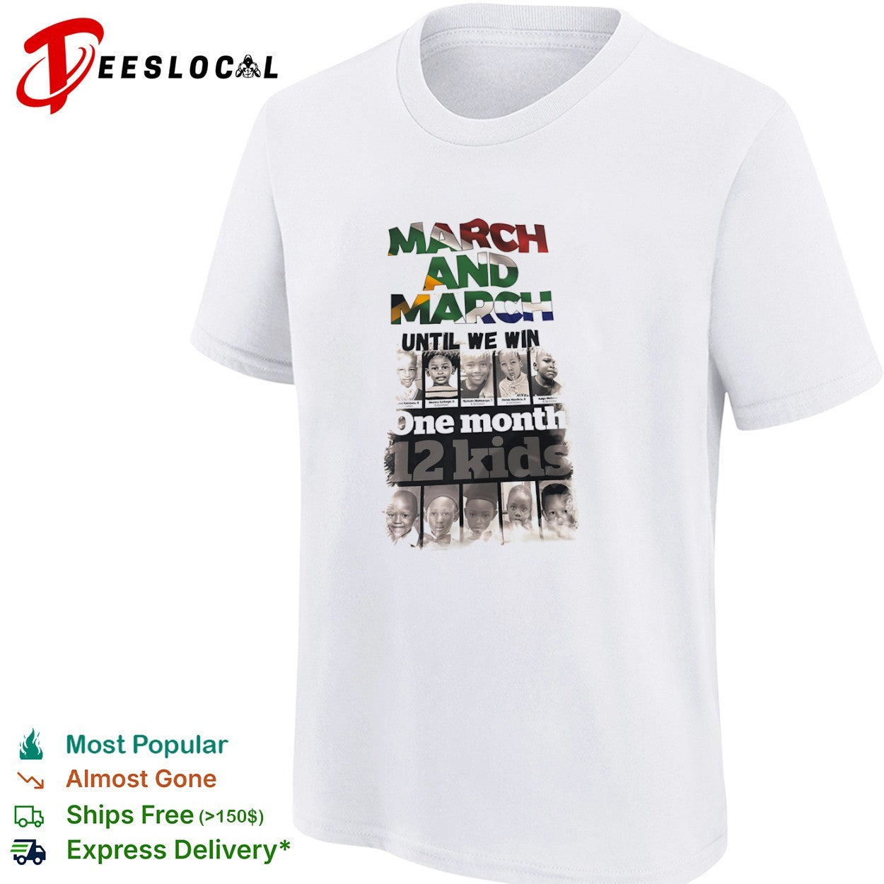 March and March Until we win One month 12 kids Karabo Rampou Monica Sathege shirt