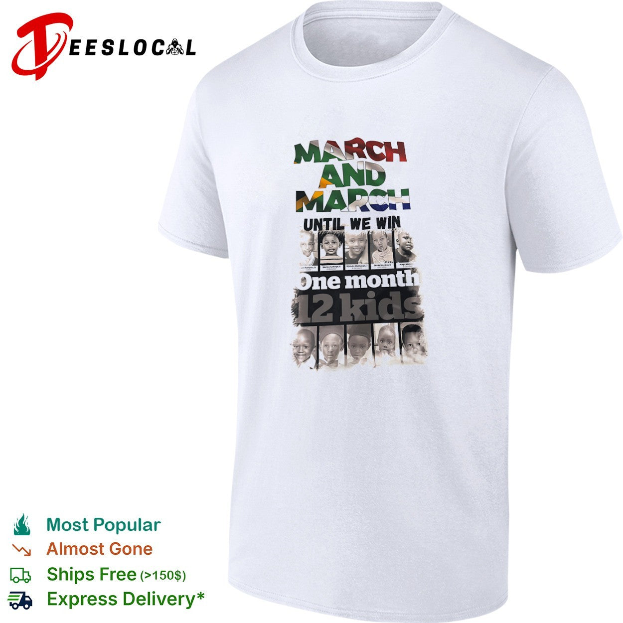 March and March Until we win One month 12 kids Karabo Rampou Monica Sathege shirt