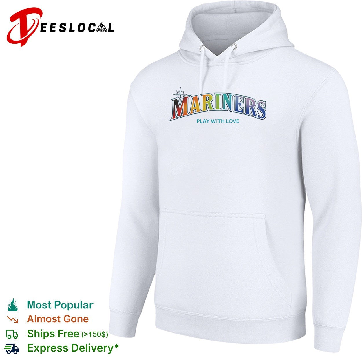 Mariners Play with Love Seattle Mariners MLB Baseball Rainbow Pride shirt