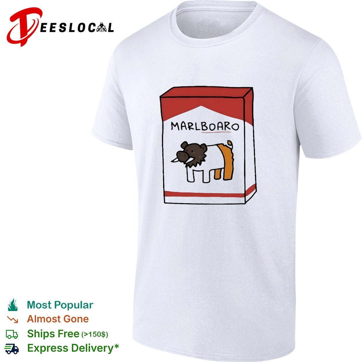 Marlboaro boar cigarette pack parody shirt