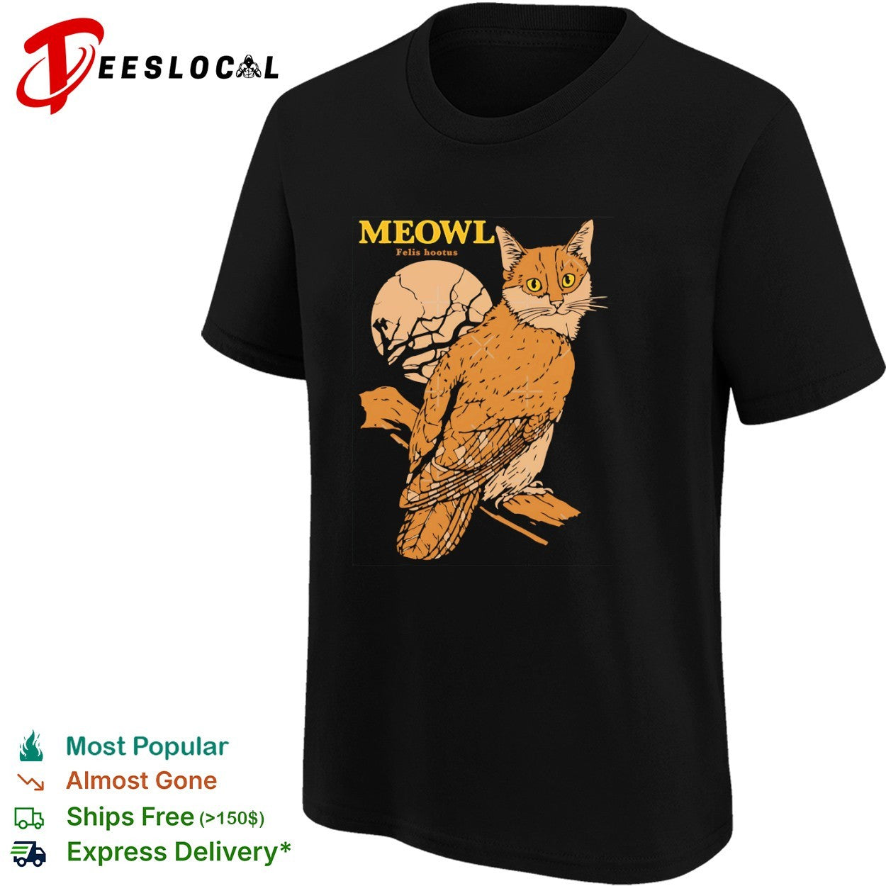 Meowl Felis hootus cat owl shirt