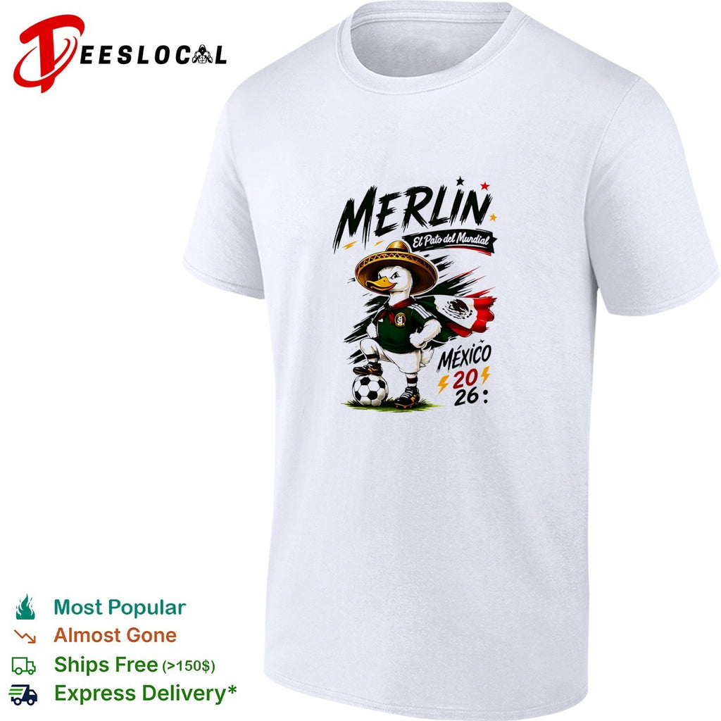 Merlin el pato del mundial Mexico 2026 duck mascot sombrero shirt