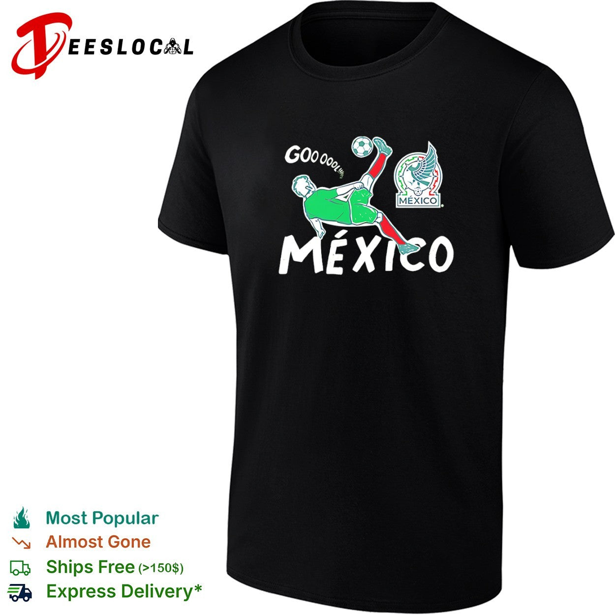 Mexico Soccer Gooool Gooooal Bicycle Kick Sport Fan Mexican National Team shirt