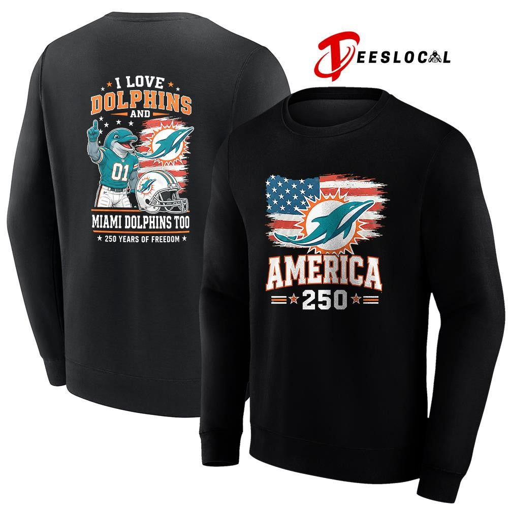 Miami Dolphins 250 years of freedom mascot shirt