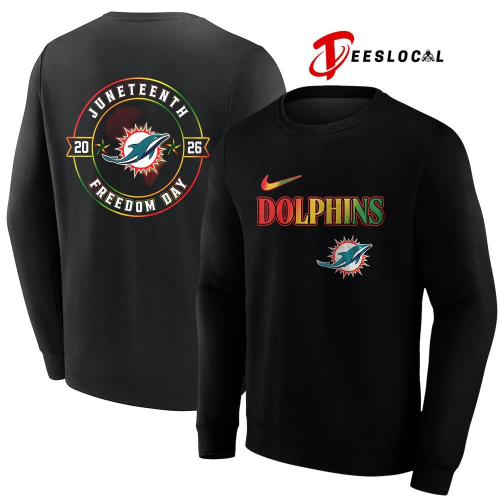 Miami Dolphins x Juneteenth Strong freedom day logo shirt