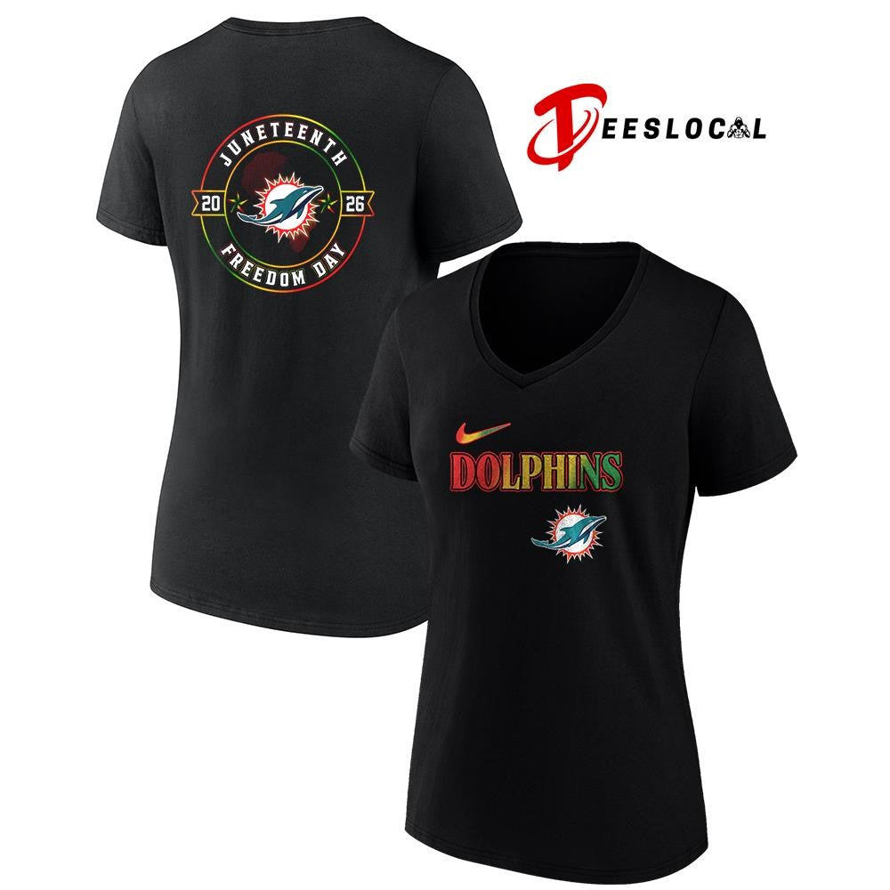 Miami Dolphins x Juneteenth Strong freedom day logo shirt