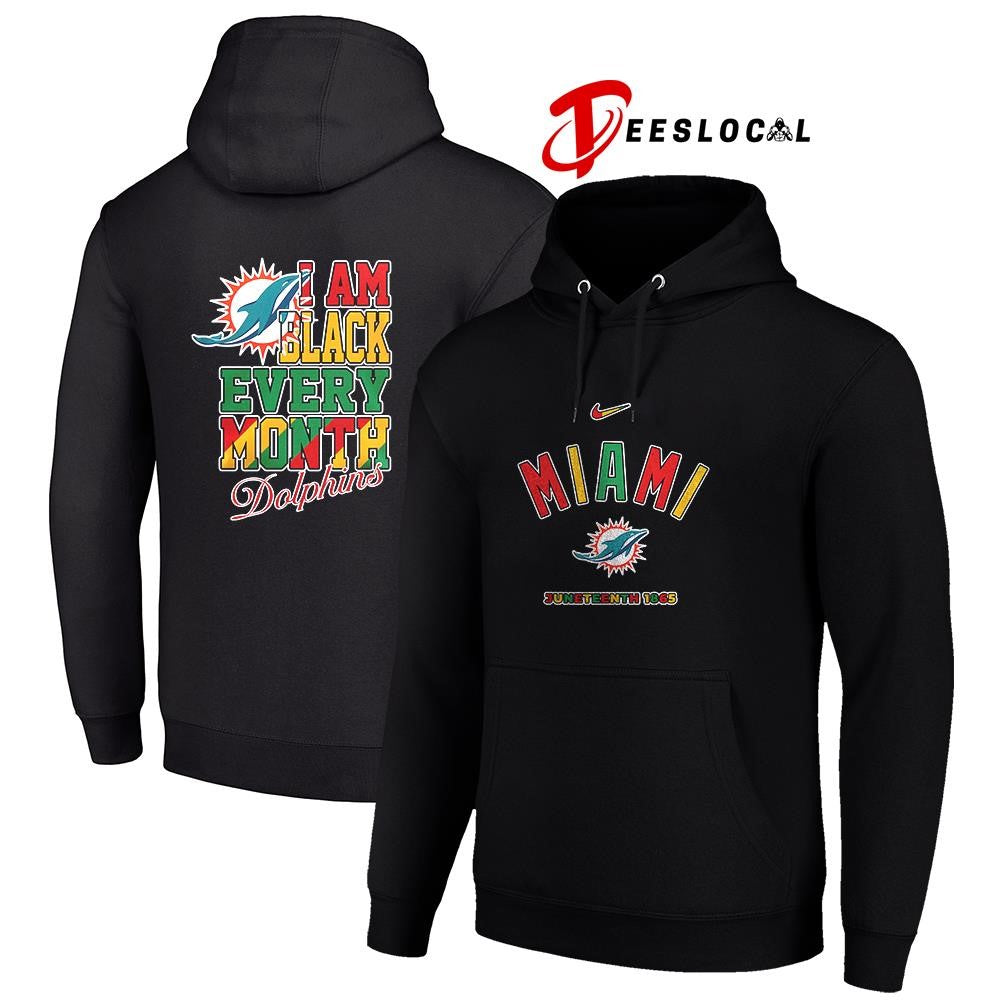 Miami Dolphins x Juneteeth 1865 I am black every month shirt