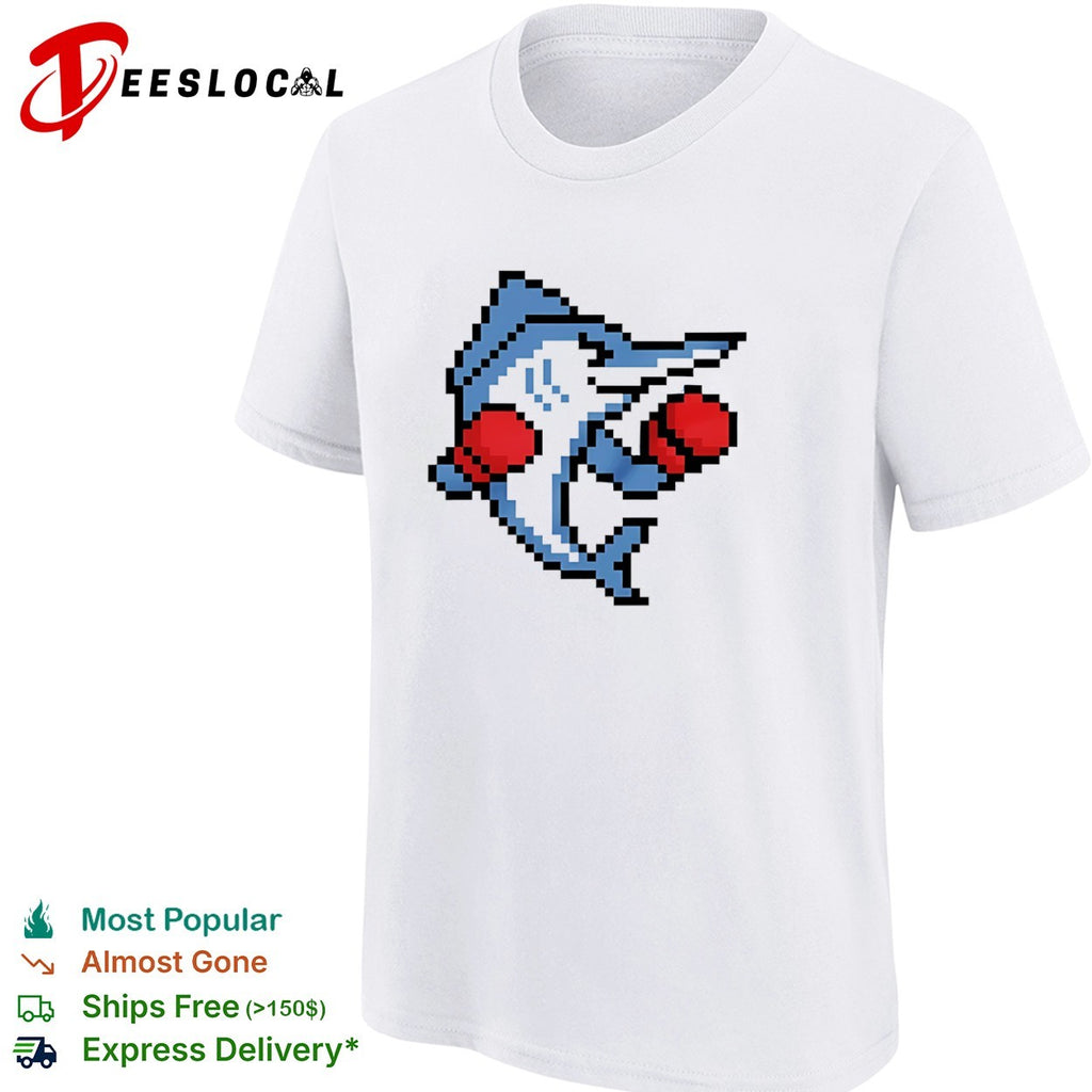 Miami Marlins 8 Bit Pixel Art Boxing Fish Retro shirt