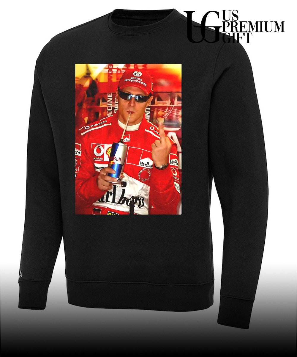 Michael Schumacher F1 racing middle finger shirt