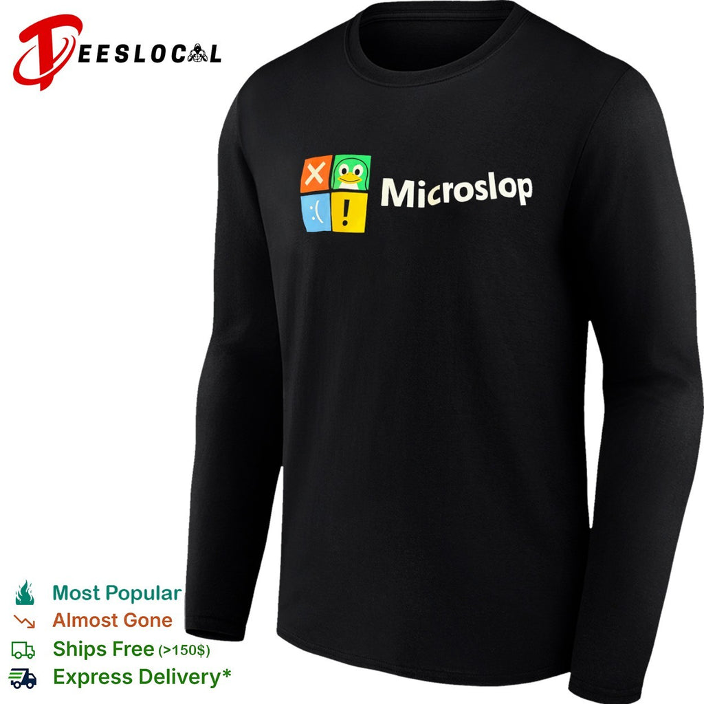 Microslop Linux Tux parody shirt