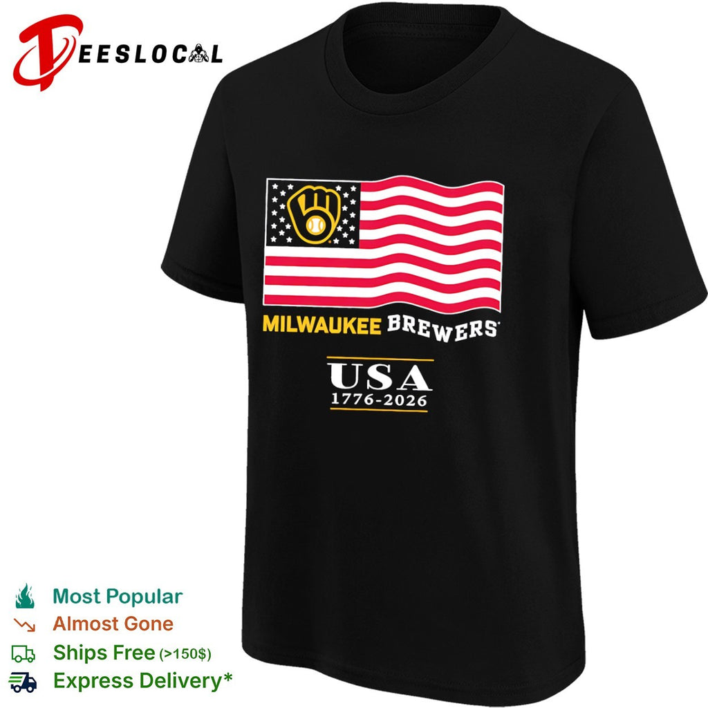 Milwaukee Brewers USA 1776 2026 American Flag Baseball shirt
