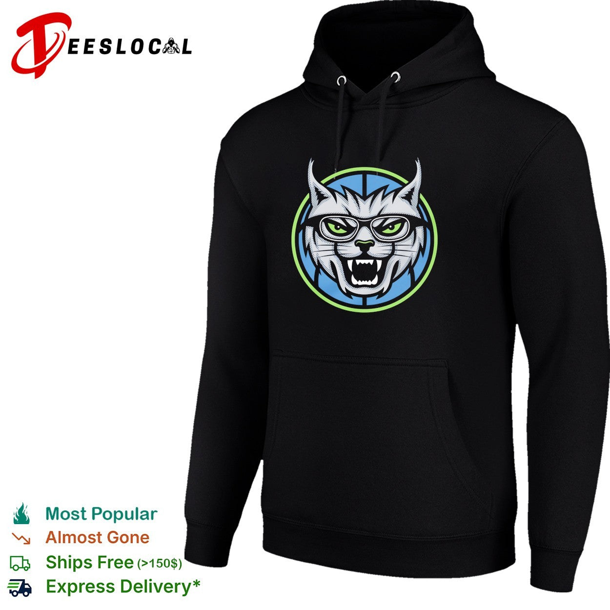Minnesota Lynx mascot wearing glasses shirt