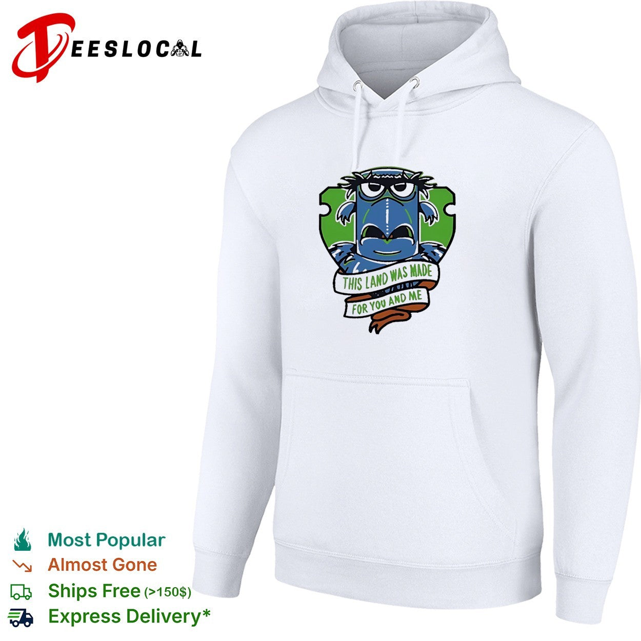 Monster face badge this land was made for you and me shirt