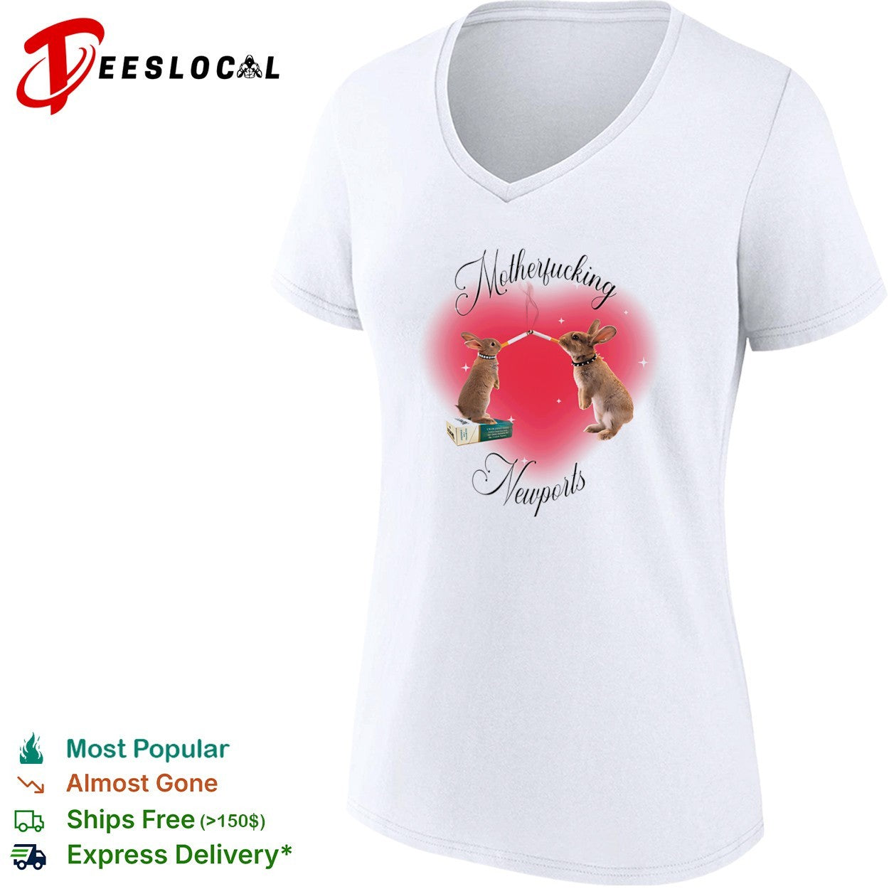Motherfucking Newports Rabbit Smoking Cigarette Shirt