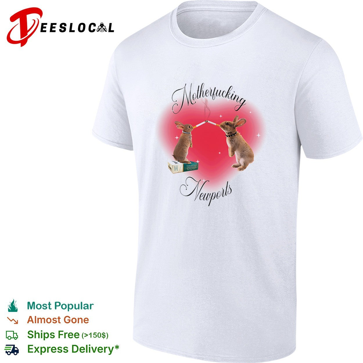 Motherfucking Newports Rabbit Smoking Cigarette Shirt