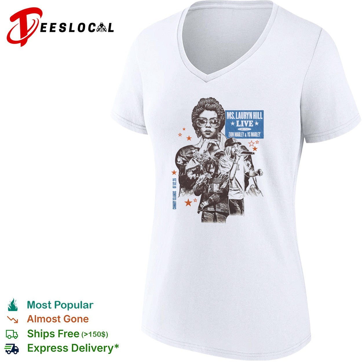 Ms Lauryn Hill Zion Marley YG Marley live Canary Islands February 2026 shirt