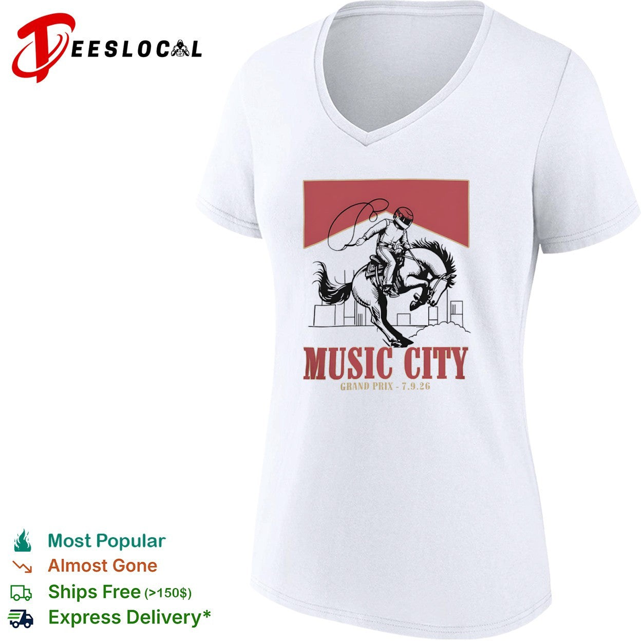 Music City Grand Prix 7 9 26 Formula 1 Cowboy Rodeo Racing shirt