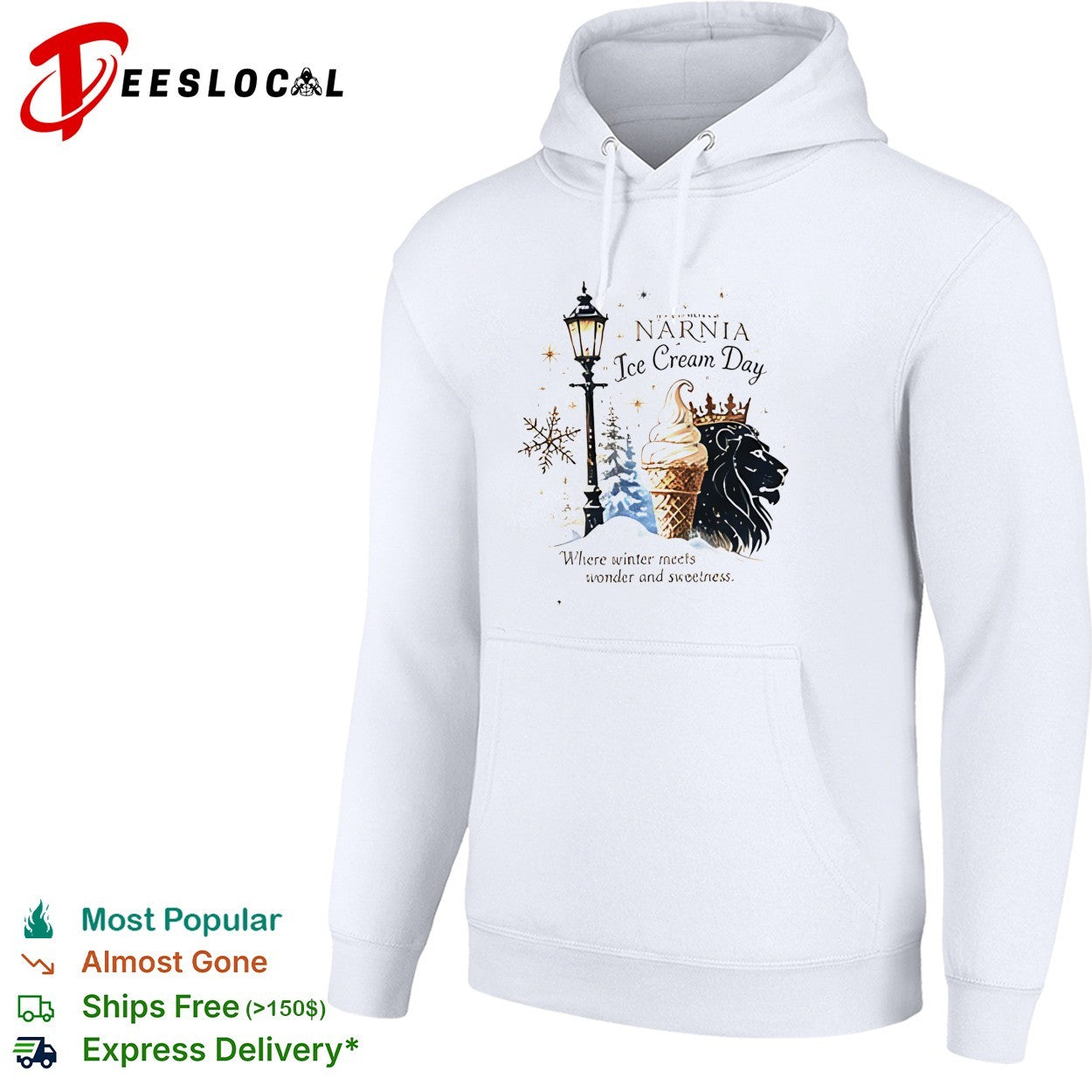 Narnia ice cream day where winter meets wonder and sweetness lion shirt