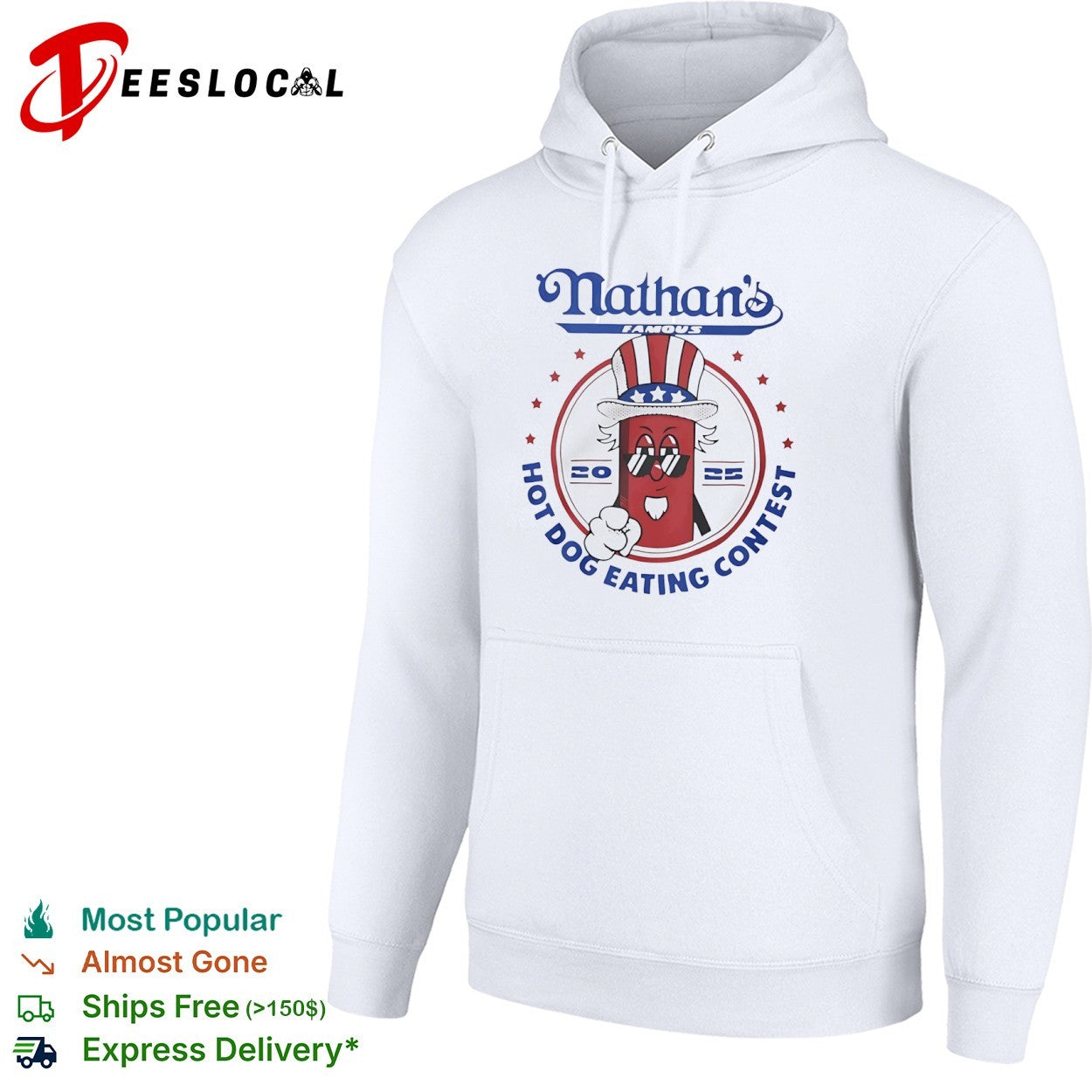 Nathans Famous Uncle Sam hot dog eating contest 2025 shirt