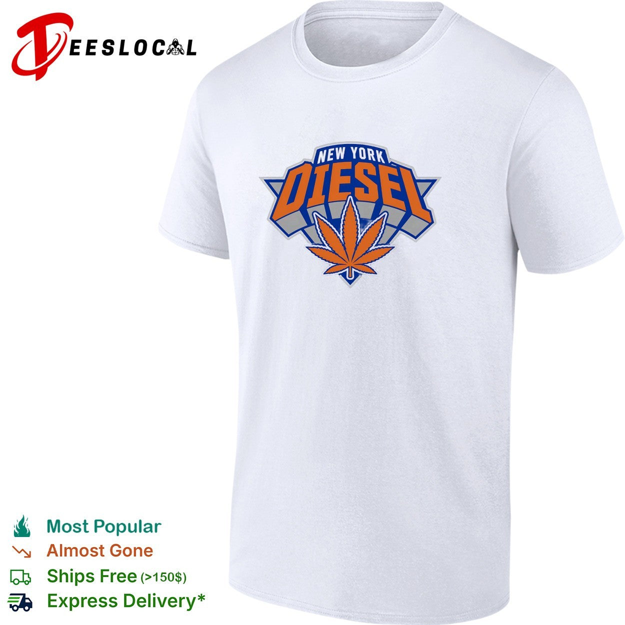 New York Diesel cannabis Knicks weed leaf logo shirt