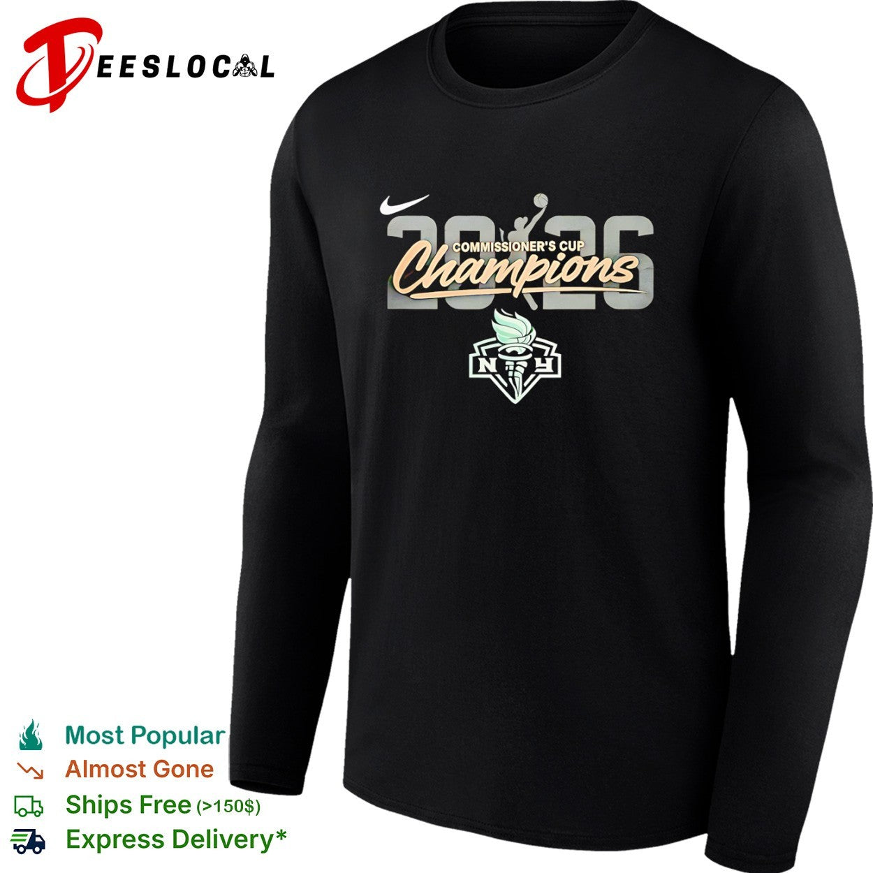 New York Liberty WNBA torch 2026 commissioners cup champions shirt