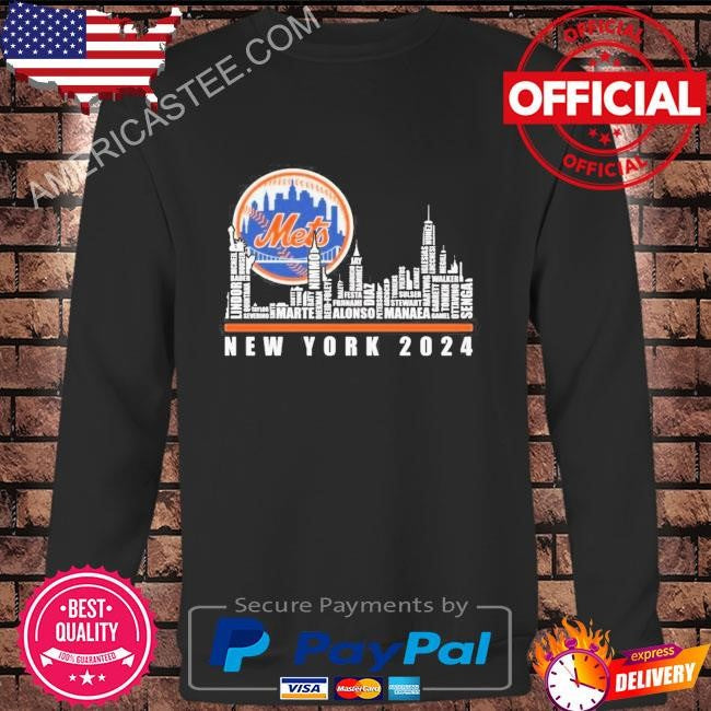 New York Mets Best Baseball Team Players And City Skyline 2024 Logo T-Shirt